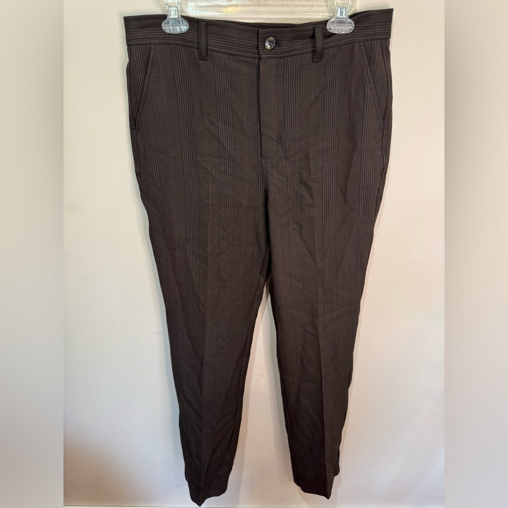 Ganni Womens Plaid Suiting Trousers Pants in Chocolate Brown Size 40 US 8/10